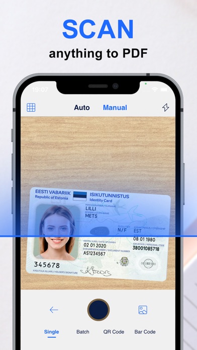 Official Scanner App Store preview showing document scanning